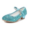 Girls Shoes Children High Heel Glitter Crystal Sandals Fashion Buckle Kids Princess Dance Shoe Student Performance Leather Shoes. 