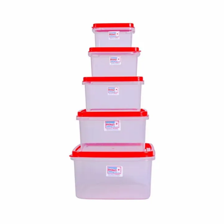 Bagmati%20Set%20Of%205%20Square%20Plastic%20Container%20%7C%20Multipurpose%20Transparent%20Plastic%20Container%20With%20Air%20Tight%20Lid%20-%205%20Pcs%20-%20Image%202