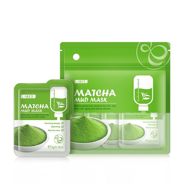 LAIKOU Deep Cleansing 12 Pcs/Set Matcha Mud Mask- 5gX12 Pcs
