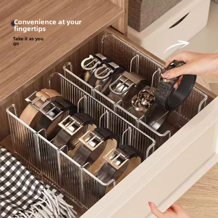 Belt%20Storage%20Box%20Household%20Compartment%20Organizer%20Tie%20Display%20Rack%20Transparent%20Desktop%20Storage%20Case%20for%20Mens%20Belt%20and%20Accessories%20-%20Image%203