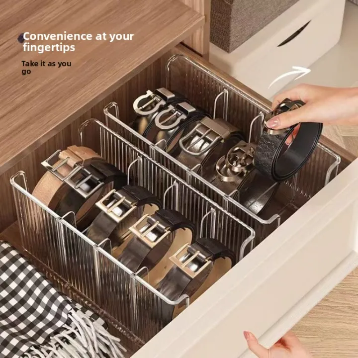 Belt%20Storage%20Box%20Household%20Compartment%20Organizer%20Tie%20Display%20Rack%20Transparent%20Desktop%20Storage%20Case%20for%20Mens%20Belt%20and%20Accessories%20-%20Image%203
