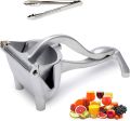 Manual Juicer - Handheld Aluminum Alloy Juice Extractor with Food Tong- Great Citrus Squeezer for Healthy Juicing, Cocktails, Cooking - Quick Press, Easy Grip Design. 