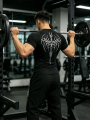 Men's Gothic Print 2 Piece Tracksuit Set, Quick Dry Breathable, Spring Summer Gym Running Workout Casual Streetwear. 