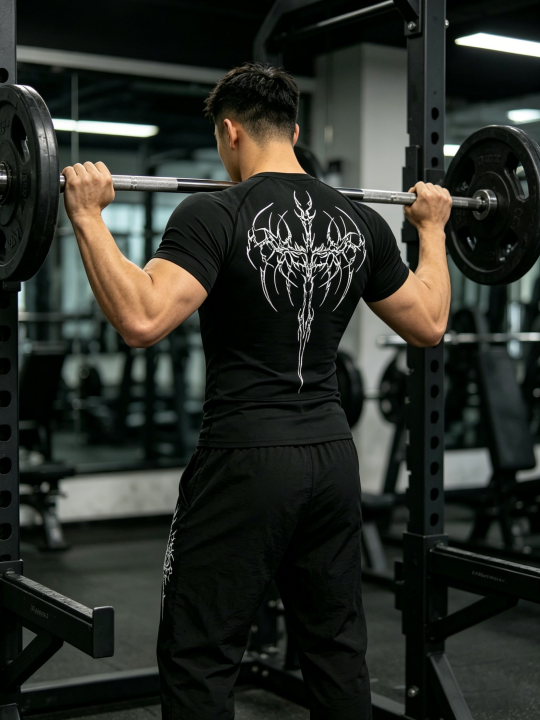 Men's%20Gothic%20Print%202%20Piece%20Tracksuit%20Set,%20Quick%20Dry%20Breathable,%20Spring%20Summer%20Gym%20Running%20Workout%20Casual%20Streetwear%20-%20Image%205