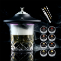 Electric Rechargeable Whiskey Smoker Kit Cocktail Smoker Kit with 8 Wood Chips Ice Stones & Accessories for Bourbon Whiskey. 