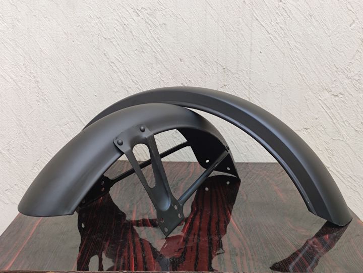 2-PC Cafe Racer Metal Mudguard Set -Black For CD-70, Cafe Racer & Project Bikes