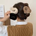 4-Pieces Korean Style Fluffy Cute Color Hair Catcher Set and  2-Pieces Plush Fur Hair Claws – Stylish Fashion Statement for Girls' Trendy Hairstyles |. 