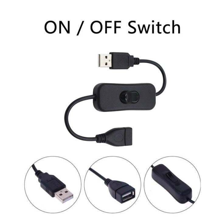 USB Cable with Switch ON/OFF Cable Extension Toggle for USB Lamp Fan ...