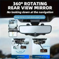 Car Rearview Mirror Phone Holder 360° Retractable Rotatable Cell Phone Holder Clip Mobile Phone  Support Phone Mount Stand. 