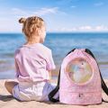 Drawstring Gym Bag for Kids Waterproof Drawstring Backpack Swim Bag with Compartment Pull String Sport Bag for Wet Swimming. 