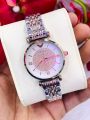 2023 New Luxury Fashion Quartz Watch for Women Starry Sky Crystal Stainless Steel Mesh Belt Watches for Womans r. 