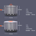 Bulin 2L Aluminum Alloy Ultralight Outdoor Camping Cookware Pot Utensil Cooking Picnic Tableware.