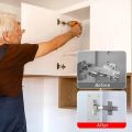 2/4/10 Pieces Cabinet Hinge Repair Plate Kit for Home Kitchen Cabinets and Furniture with Holes, Stainless Steel Door Hinge Mounting Plate. 