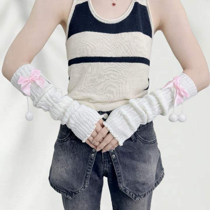 New%20Year%20Christmas%20Gift%20Red%20Knitted%20Arm%20Sleeves%20Girls%20Warm%20Sweet%20Fingerless%20Gloves%20-%20Image%204