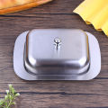 Retro French Butter Box Storage Box Butter Tray Tableware Stainless Steel Butter Dish With Lid Dessert Tray Kitchen Tableware. 