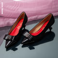 CHCH Women's High Heels Winter Anti Velvet Women's Shoes Business Dinner Black Heels 5cm.