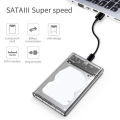 USB 3.0 3.1 External Hard Drive Enclosure 2.5 Inch SATA to USB3.0 UASP Clear Portable Hard Drive Case HDD Tool-Free Transparent. 