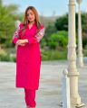 Stitched two Piece Linen bazo embroidery stitched dress for girls. 