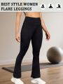 Women's Super Soft Flare Pants High Waisted Tummy Control Workout Yoga Leggings Bell Bottoms.