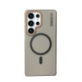 Simple Transparent Magsafe Magnetic Phone Case For Samsung Galaxy S 25 24 23 Ultra Plus FE A55 36 16 Wireless Charge Hard Cover.