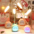 USB LED Desk Lamp Rabbit Light Cute Cartoon Lamp USB Rechargeable LED Reading Light Eye Protection Colorful Night Light New. 
