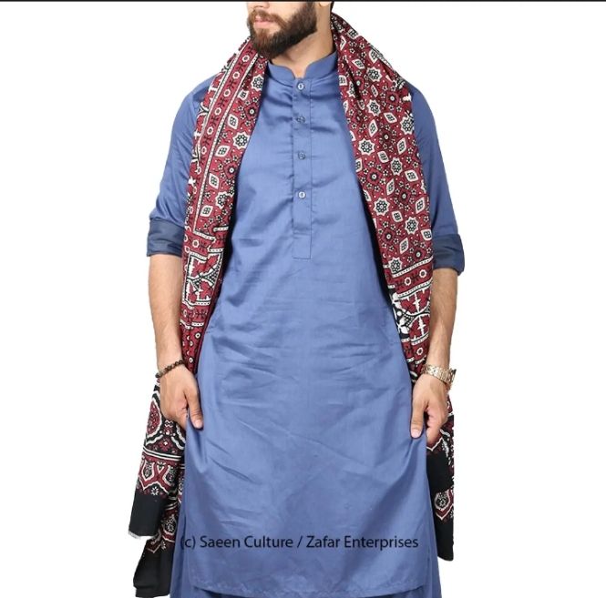 ajrak shawl for men