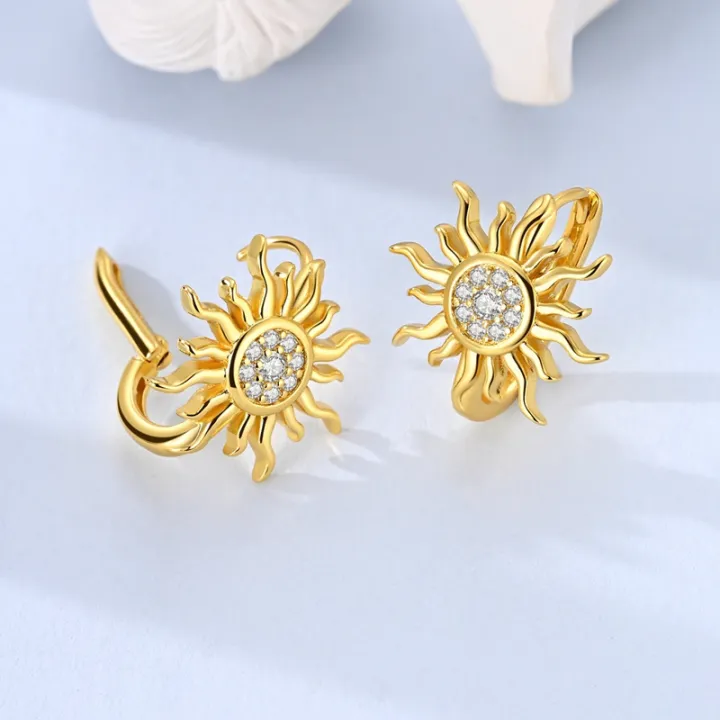 Original%20Hoop%20Earrings%20925%20Sterling%20Silver%20Golden%20Sun%20Bow%20Flower%20Heart%20Stud%20Earrings%20for%20Women%20Wedding%20Engagement%20Jewelry%20Gift%20-%20Image%203