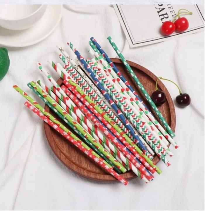 5%20pcs%20Baby%20Shower%20Happy%20New%20Year%20Wedding%20Birthday%20Decoration%20Christmas%20Party%20Paper%20Drinking%20Straws%20-%20Image%202