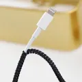 Monochrome Data Cable Protection Spring Flat Fruit Android Headphone Cable Protection Rope. 