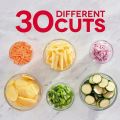 ROMINO Vegetables Cutter for Kitchen, Mandoline Slicer and Chopper, Onion Chopper, Potato Chips Cutter, 3in1 Multifunctional Push and Cut Vegetable Shredder, Grater with Steel Blades, Spring Slicer. 