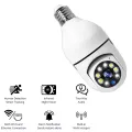 2.4G E27 Bulb Security Monitor Cam Wireless Automatic Human Tracking Night Vision Full Colour Surveillance Camera. 