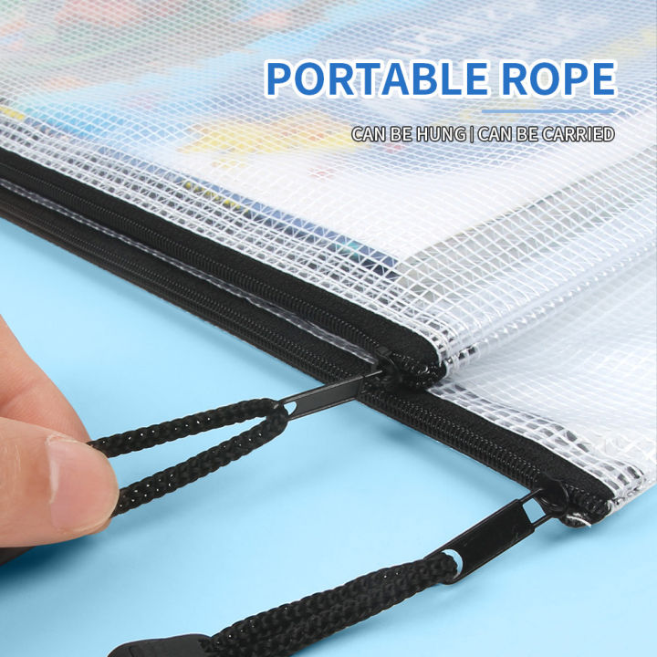 12-Piece%20Plastic%20Mesh%20Zip%20File%20Bag,%20Waterproof%20and%20Tear-Resistant%20File%20Folder,%20Multi-Size%20Zip%20File%20Bag%20for%20School%20Office%20Home%20Tr%20-%20Image%206