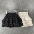 Streetwear Ruffles Mini Skirts Women Sweet Kawaii High Waist Lace A Line Skirt Summer Korean Fashion Black Ball Gown Skirts. 