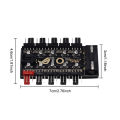 SATA/4PIN 1 to 10 Fan HUB PWM Controller Adapter PC CPU Cooler Fan HUB PWM Splitter Cooling Fan Hub. 