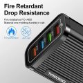 4-port Usb Mobile Phone Charger With Led Light 5V/3A Travel Fast Quick Charging Usb Adapter US/EU Plug. 