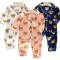 Boys Girls Kids Pajama Sets Cartoon Cow Long Sleeve T-Shirt Tops with Pants Toddler Baby Sleeping Clothes Pijamas Sleepwear.