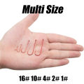 9KM Aberdeen Hook Red 50-200pcs 2X Long Shank Light Wire Fishing Hook for Sunfish Small Bass Trout Freshwater Fishing.