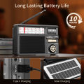 Retro All-Band Radio with Wireless Audio Connectivity, Solar & Multi-Mode Charging, Long-Lasting Battery & Multiple Play Modes.