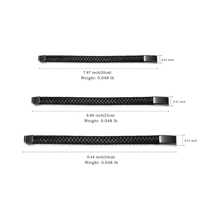 Cremation%20Jewelry%20Leather%20Bracelet%20Bangle%20Wristbands%20for%20Men%20Women%20Stainless%20Steel%20Magnetic%20Braided%20Cuff%20Jewelry%20Keepsake%20-%20Image%203