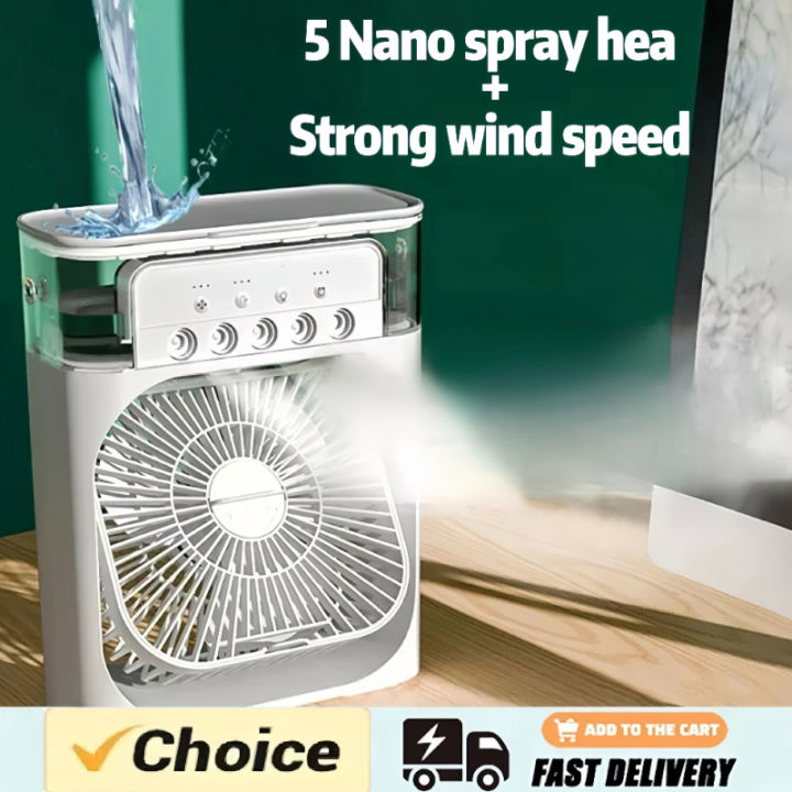 Portable Fan Air Conditioners USB Electric Fan LED Night Light Water