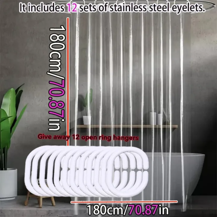 Transparent%20Bathroom%20Shower%20Curtain%20PEVA%20Waterproof%20Bathtub%20Curtains%20Easy%20Clean%20Wipe%20%20Mildew%20Proof%20Shower%20Curtains%20with%20Hooks%20-%20Image%206