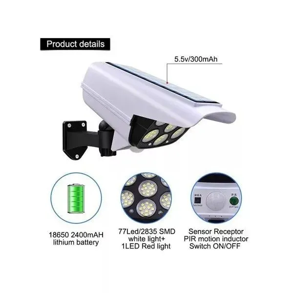 Solar%20Powered%20Dummy%20Security%20Camera%20Fake%20Surveillance%20System%20Motion%20Sensor%0A%0ALED%20Solar%20Light%20Motion%20Sensor%20Security%20Dummy%20Camera%20Lights%203%20Modes%20Wall%20Lamp%20-%20Image%204