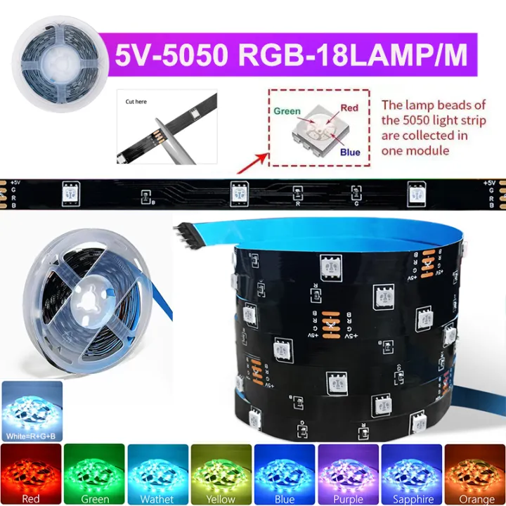 5V%20RGB%20Led%20Strip%20Lights%205050%201m%202m%203m%204m%205m%2010m%20RGB%20Led%20Tape%20Multicolor%20Led%20Ribbon%20Strip%205v%2010mm%2018LEDs/m%20Rgb%20Led%20Lights%20-%20Image%203