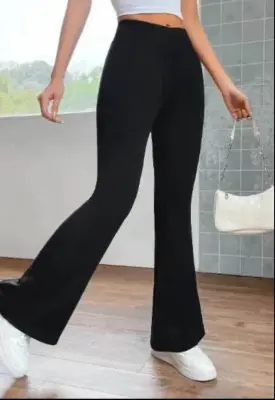 SOLID FLARE LEG JEANS PANTS