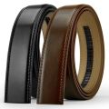 115 135 145 Men Genuine Leather Belts Without Buckle Belt 3.5cm Wide No Buckle Cowskin Belt Black Brown Cinturones Para Mujer.