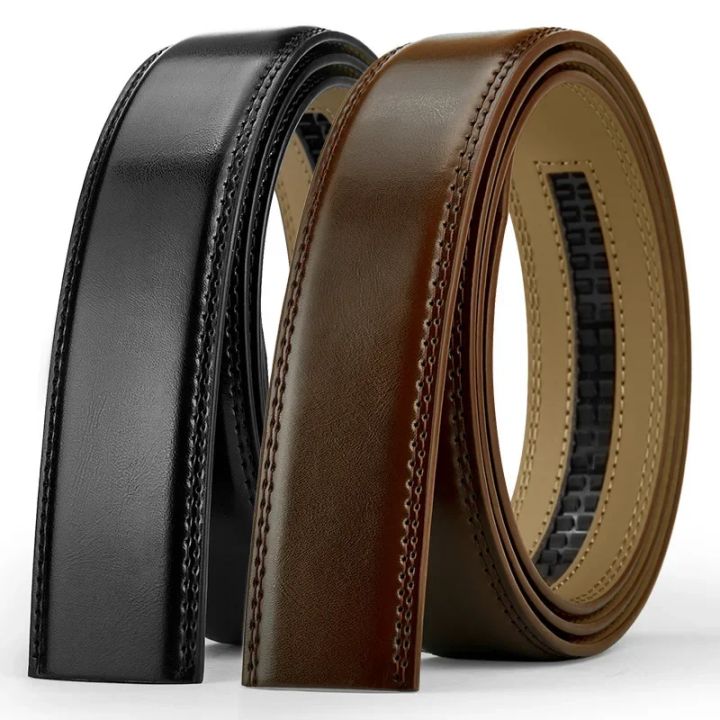 115%20135%20145%20Men%20Genuine%20Leather%20Belts%20Without%20Buckle%20Belt%203.5cm%20Wide%20No%20Buckle%20Cowskin%20Belt%20Black%20Brown%20Cinturones%20Para%20Mujer%20-%20Image%204
