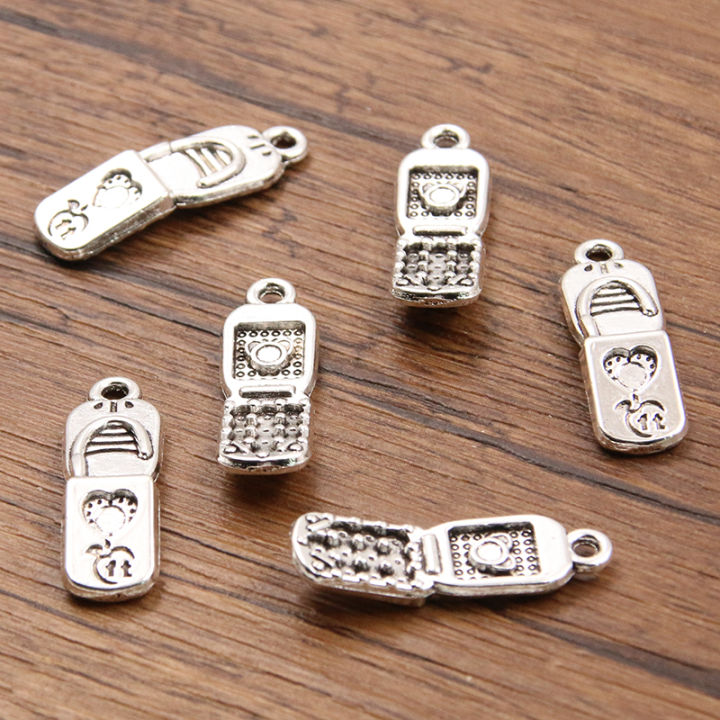 10PCS%209*27mm%20Picture%20Color%20Cellphone%20Mobile%20Charms%20Pendant%20Metal%20Alloy%20DIY%20Necklace%20Bracelet%20Earrings%20Marking%20-%20Image%202