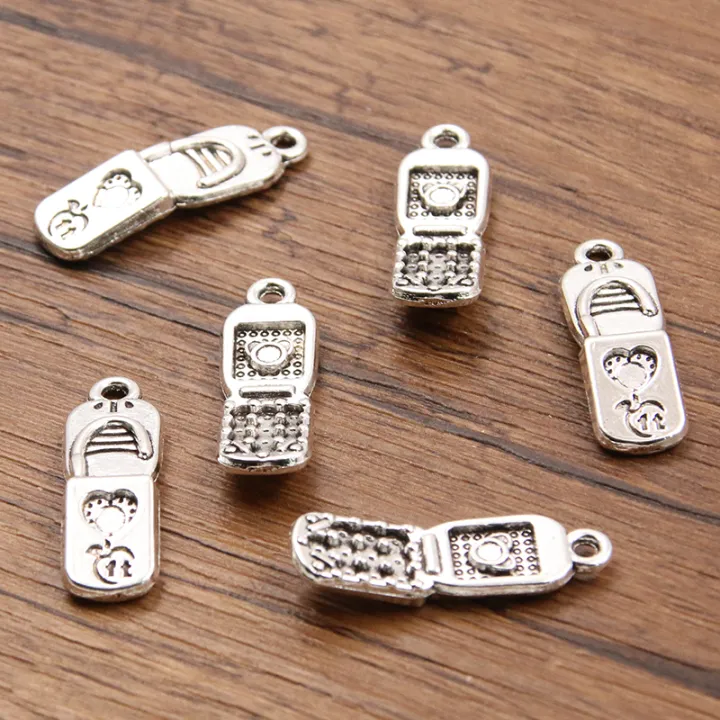 10PCS%209*27mm%20Picture%20Color%20Cellphone%20Mobile%20Charms%20Pendant%20Metal%20Alloy%20DIY%20Necklace%20Bracelet%20Earrings%20Marking%20-%20Image%202
