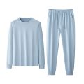 Men's Solid Color Pajama Set Soft Cotton Loose Fit Street Ready Comfortable Loungewear Pajamas. 