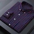Men's Striped Shirts Formale Casual Printed Plaid Shirt Long Sleeve Slim Fit Botton Down Male Office Business Dress Shirt M-5XL. 